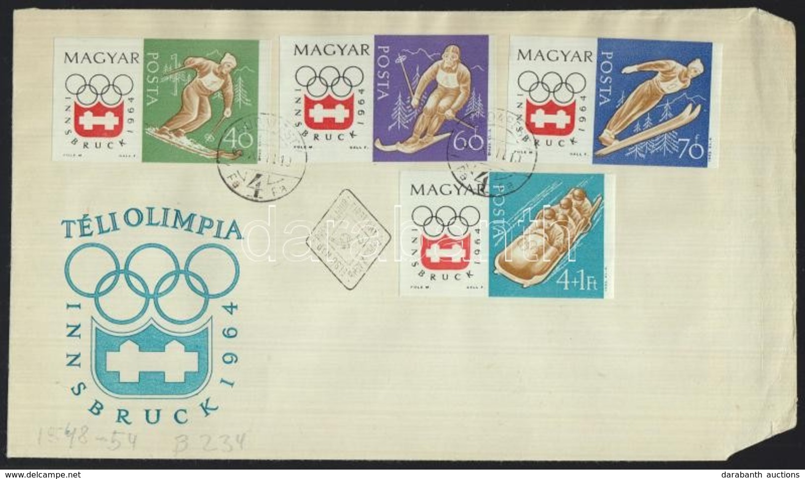 1963 Téli Olimpia (II.)- Innsbruck Vágott Sor 2db FDC-n (3.500) - Altri & Non Classificati