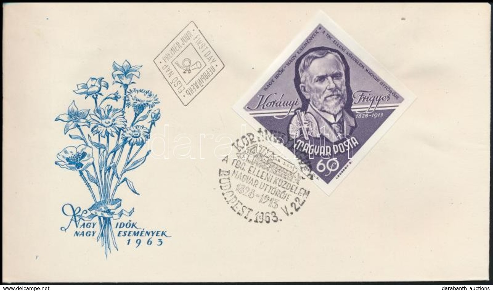 1963 Korányi Frigyes Vágott Bélyeg FDC-n - Altri & Non Classificati