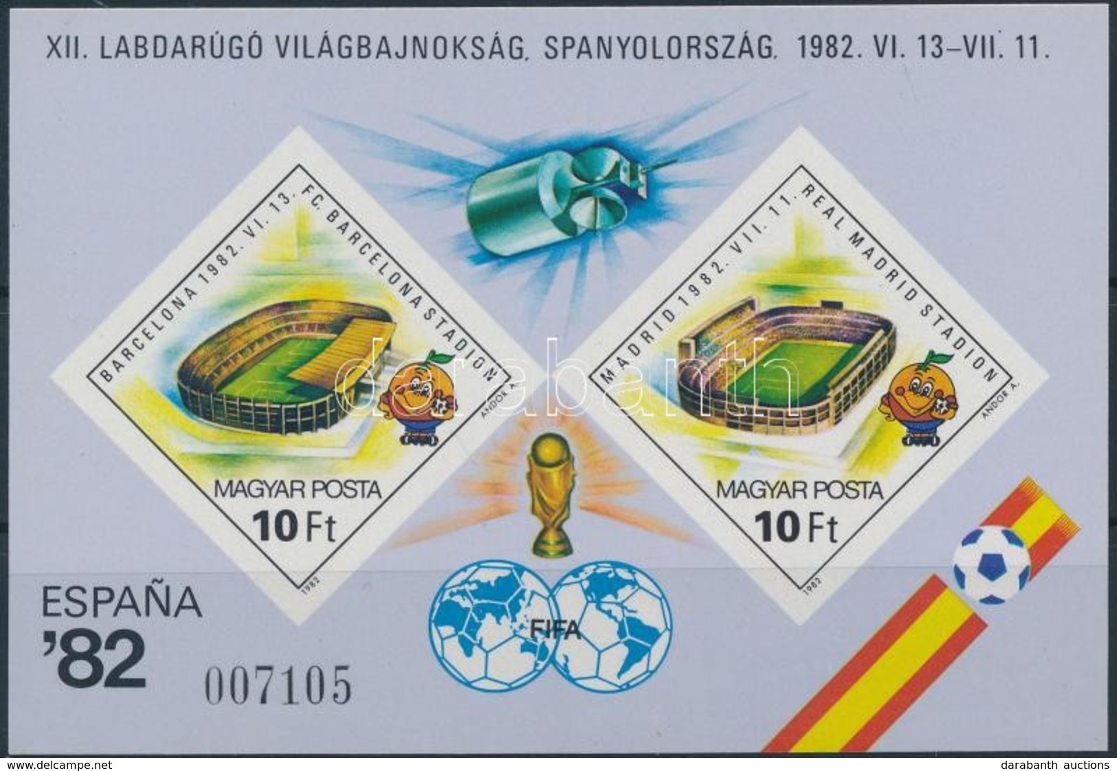 ** 1982 Labdarúgó VB (IV.) - Spanyolország Vágott Blokk (4.500) - Altri & Non Classificati