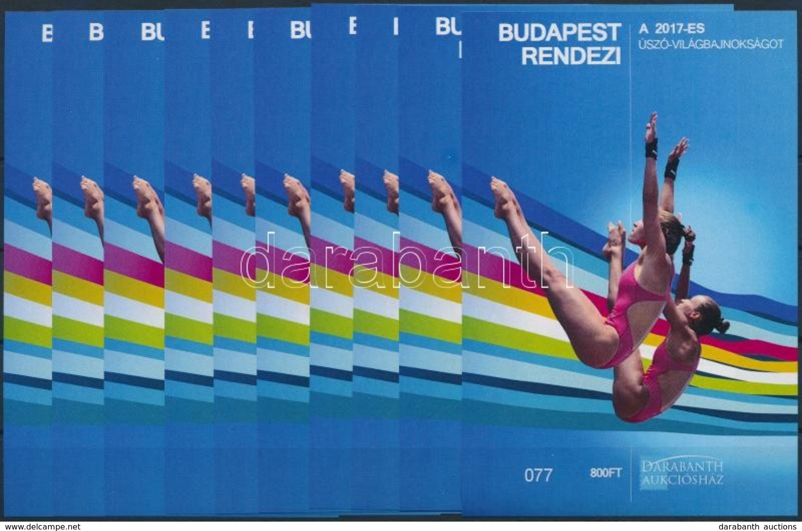 ** 2017 10 Db Budapest Rendezi A 2017-es úszó-világbajnokságot Emlékív (15.000) - Altri & Non Classificati