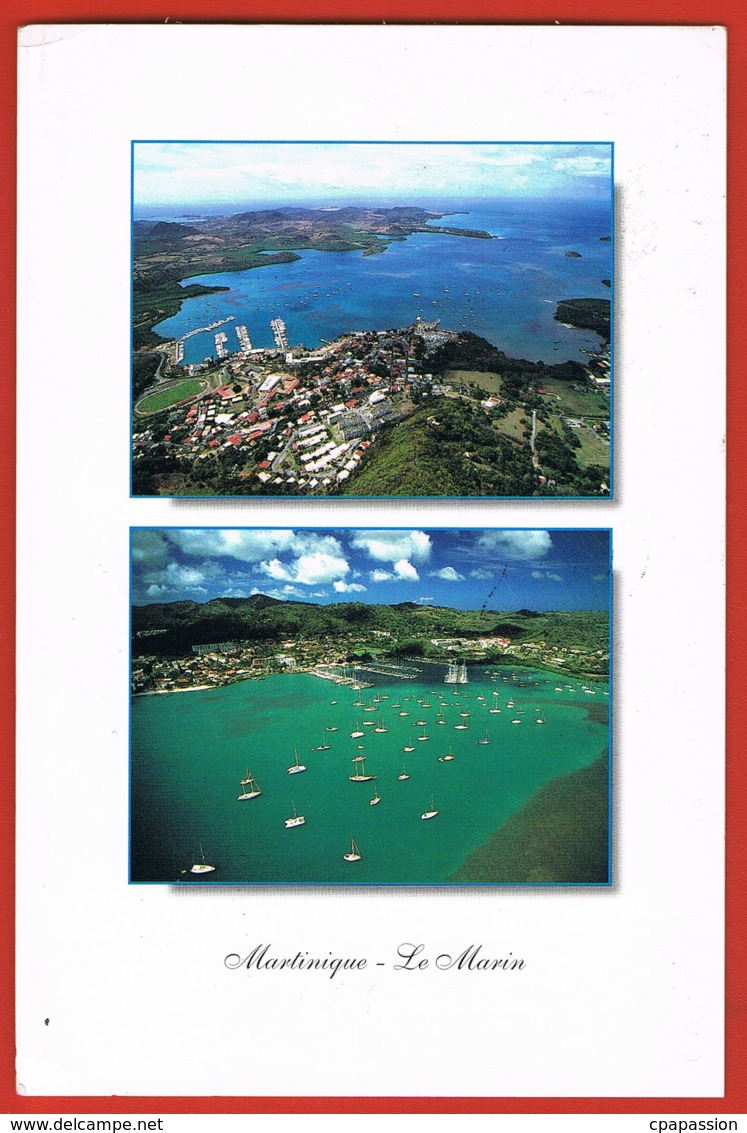 LE MARIN-MARTINIQUE - Cpsm Double Vue -voyagée En 2000 Avec Joli Timbre Scans Recto Verso -Paypal Sans Frais - Le Marin