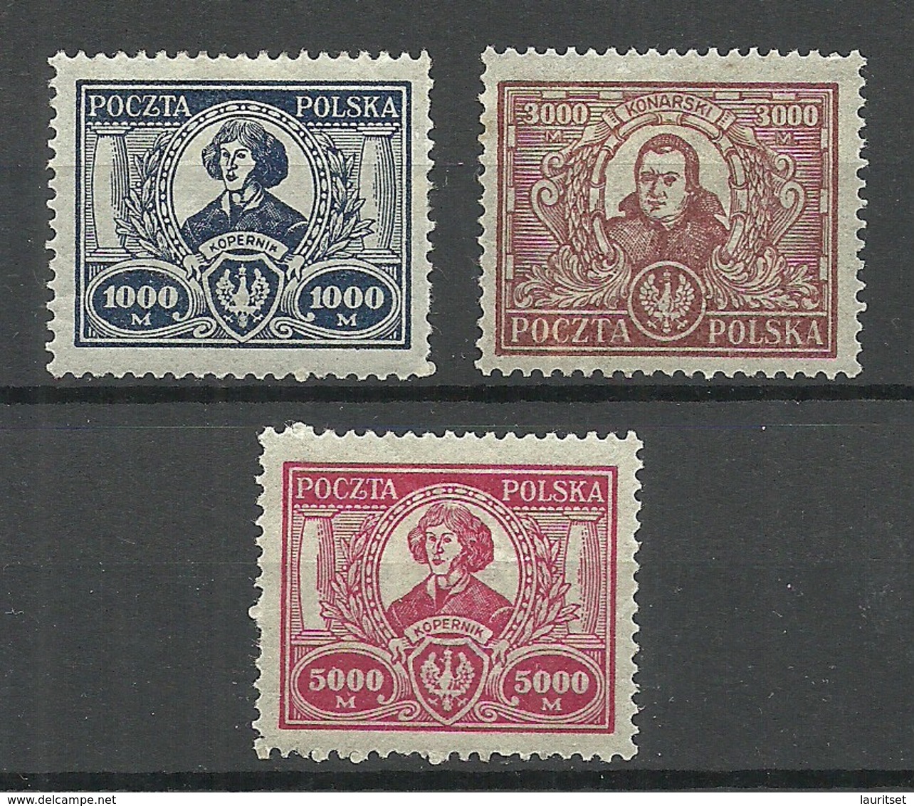 POLEN Poland 1923 Michel 182 - 184 Nikolaus Kopernikus Copernik * - Nuevos