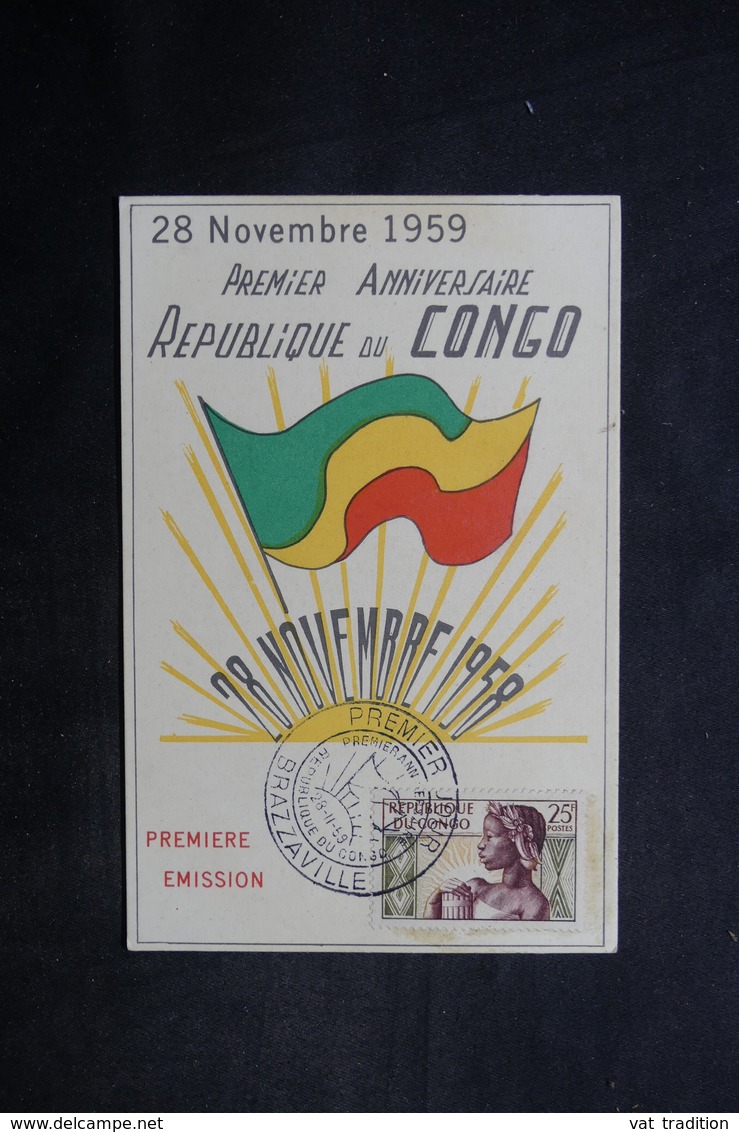 CONGO - Carte Du 1er Anniversaire De La République Du Congo En 1959 - L 33398 - FDC