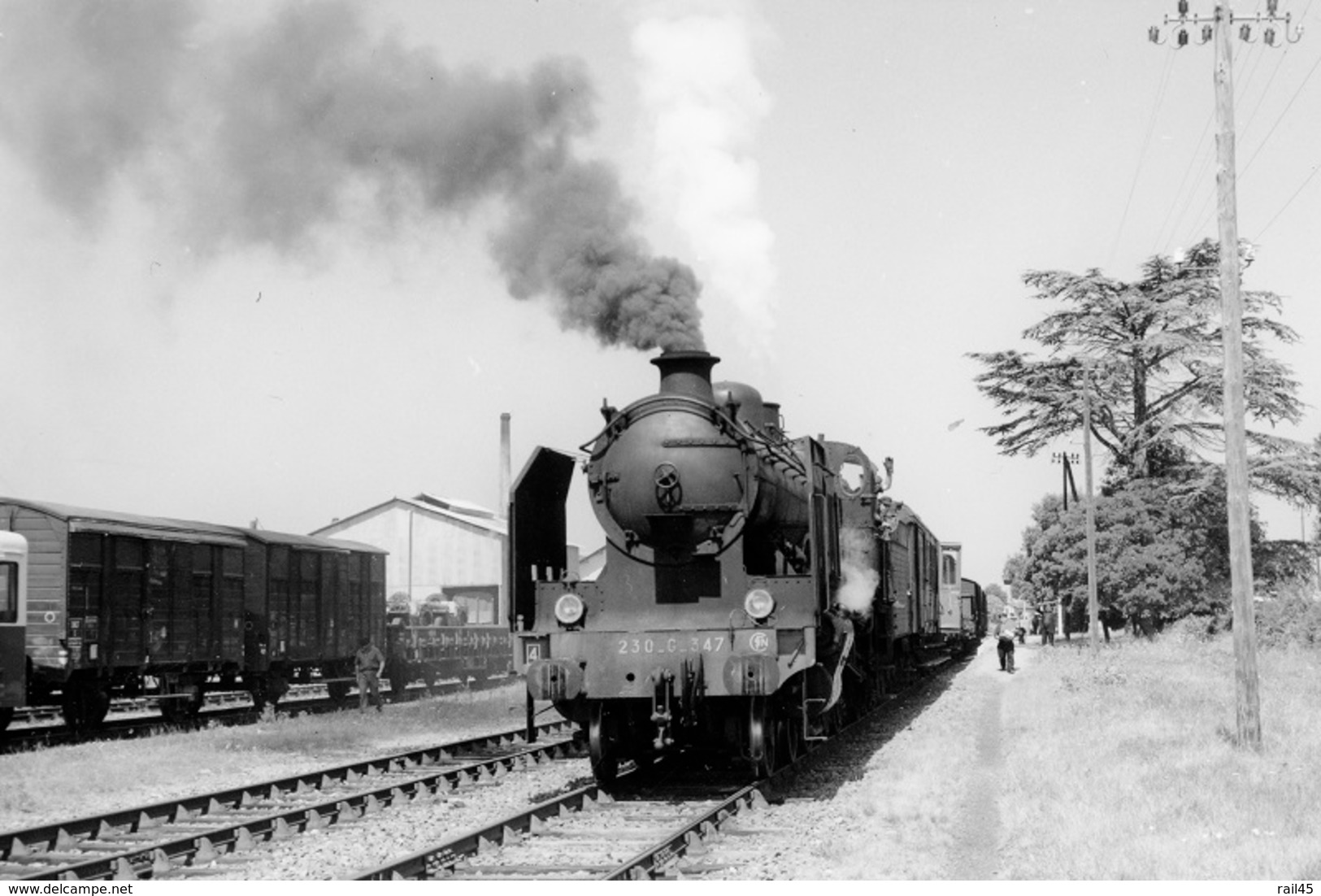 Riscle. Locomotive 230 G 347. Train "MV" Vers Port-Sainte-Marie Et Agen. Cliché Jacques Bazin. 30-07-1959 - Trains