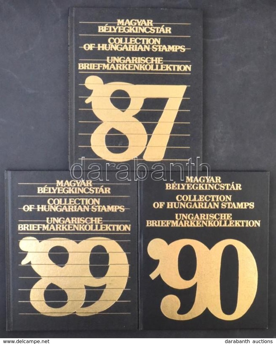 3 Db üres Bélyegkincstár 1987, 1989, 1990 Fekete Színben - Sonstige & Ohne Zuordnung