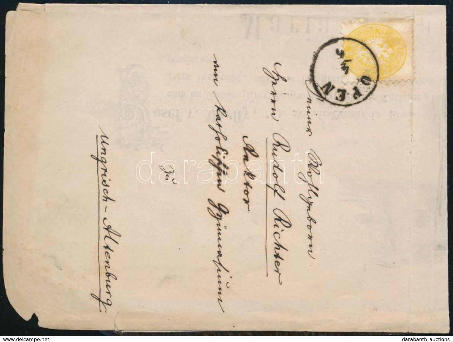 1866 Gyászjelentés ,,OFEN' - ,,ALTENBURG' (15.000) - Other & Unclassified