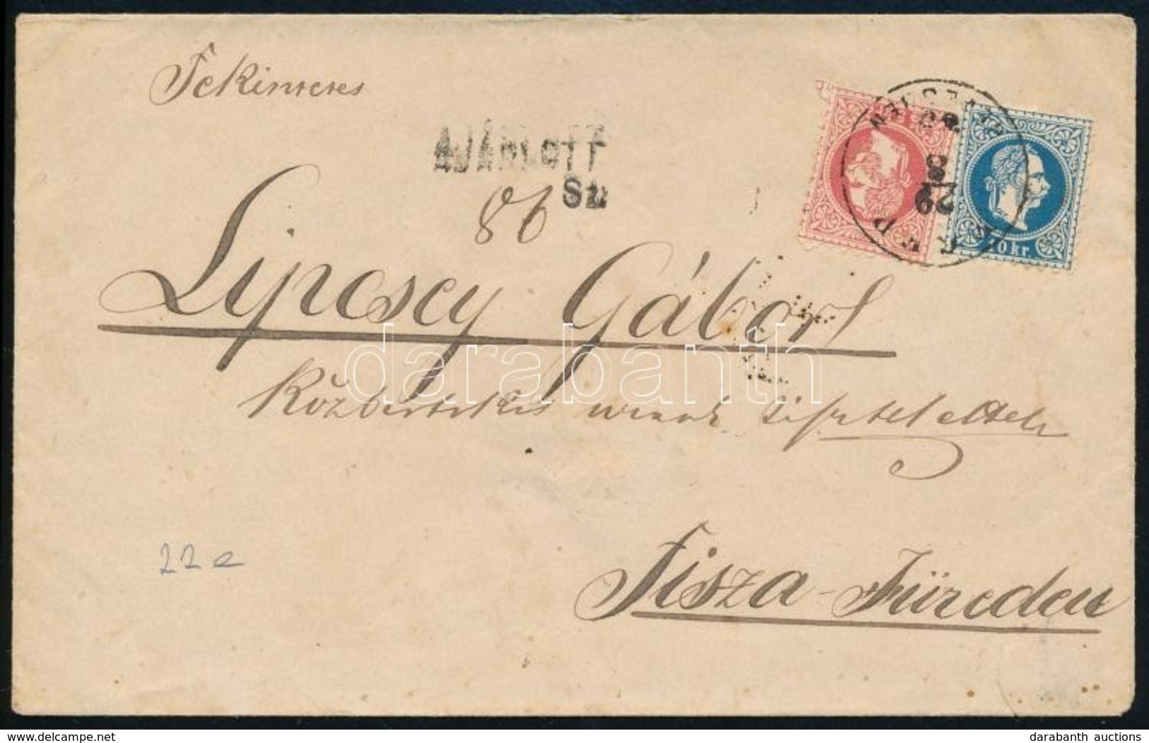 1869 5kr + 10kr Ajánlott Levélen 'EGER HEVESBEN' - Sonstige & Ohne Zuordnung