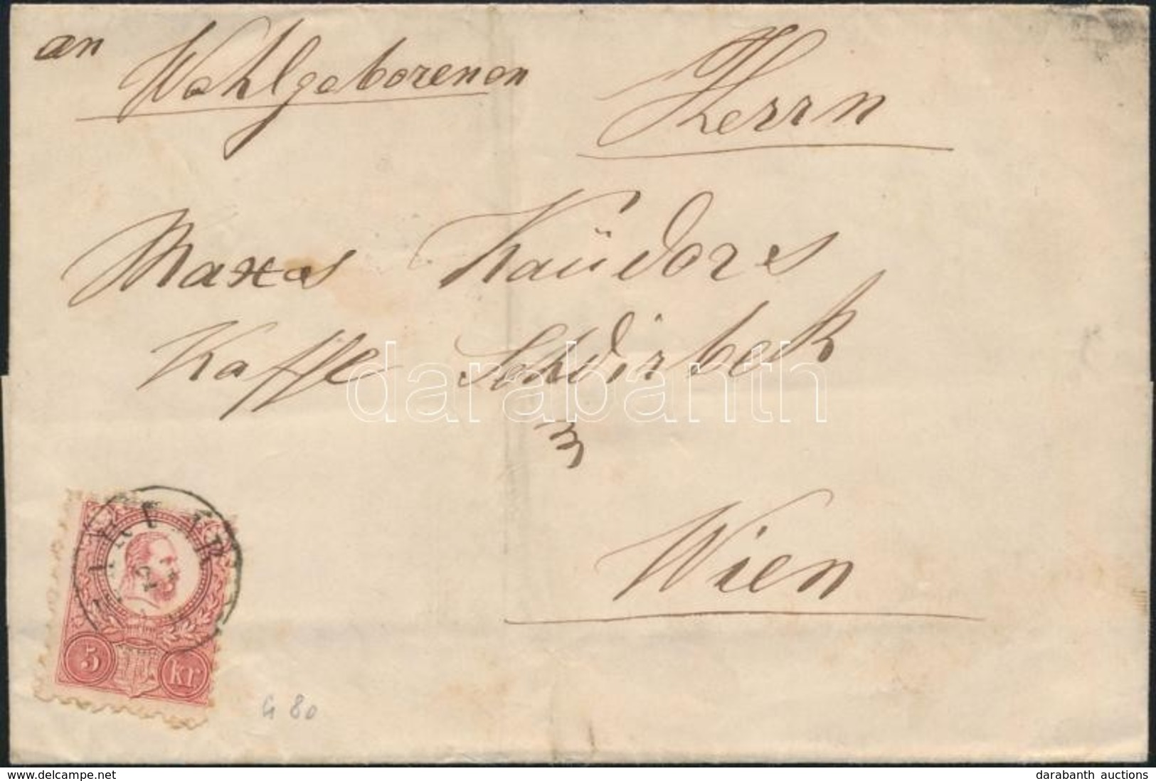 1871 5kr Levélen 'SÁRVÁR' - 'WIEN '' - Altri & Non Classificati