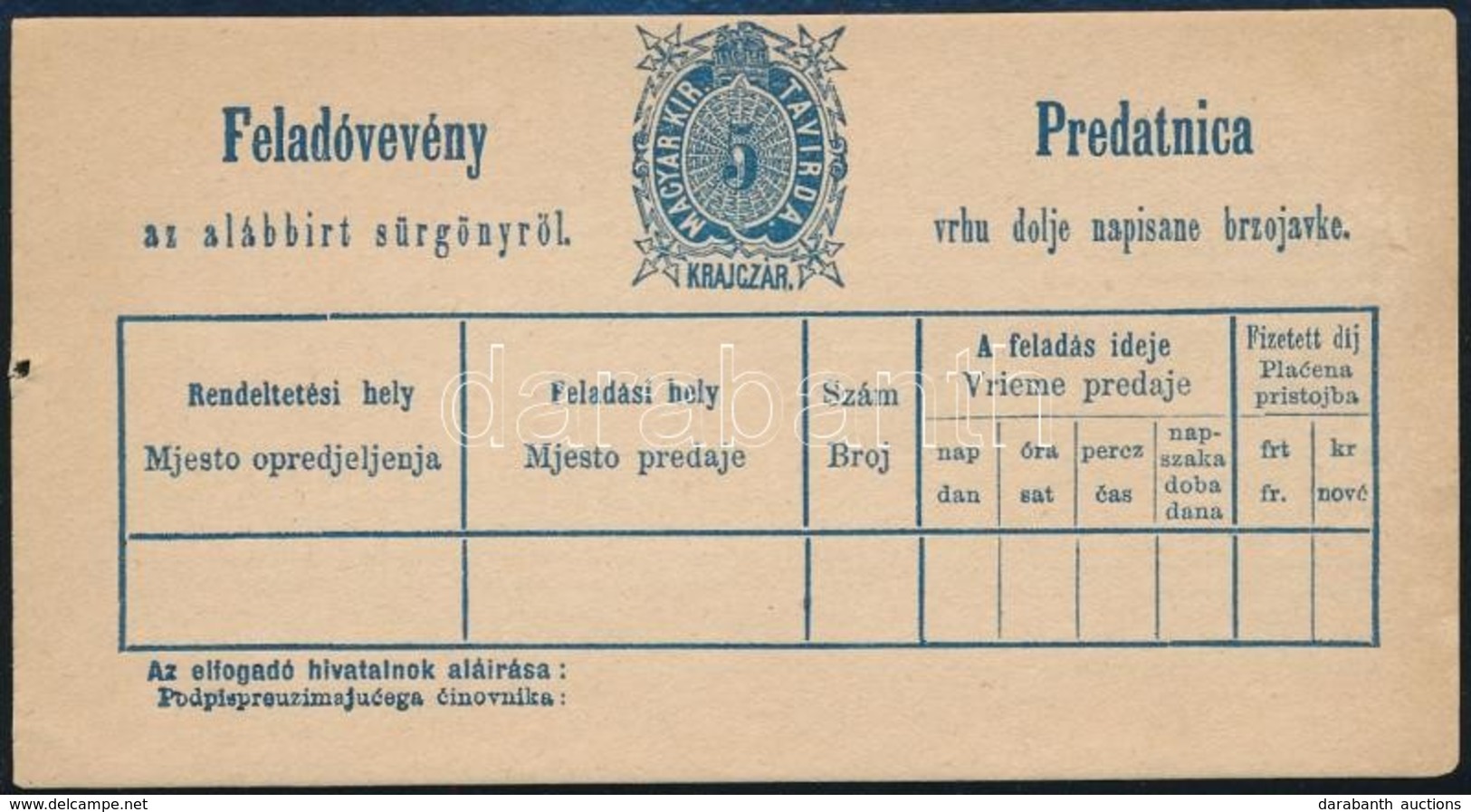 1873 50kr Sürgönylap és 5kr Feladóvevény (5.000) - Altri & Non Classificati