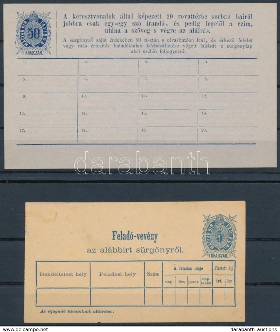 1873 Távírdai Sürgönylap MBK 1 + 2 Db Távírdai Feladóvevény MBK 1-2 (7.500) - Sonstige & Ohne Zuordnung