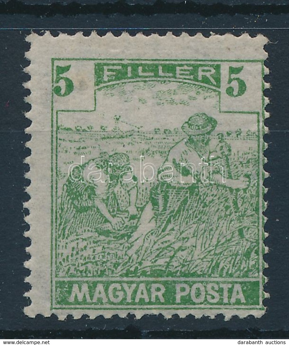 ** 1919 Magyar Posta 5f Mindkét Irányban Elfogazva, Balra Tolódott értékszámokkal - Altri & Non Classificati