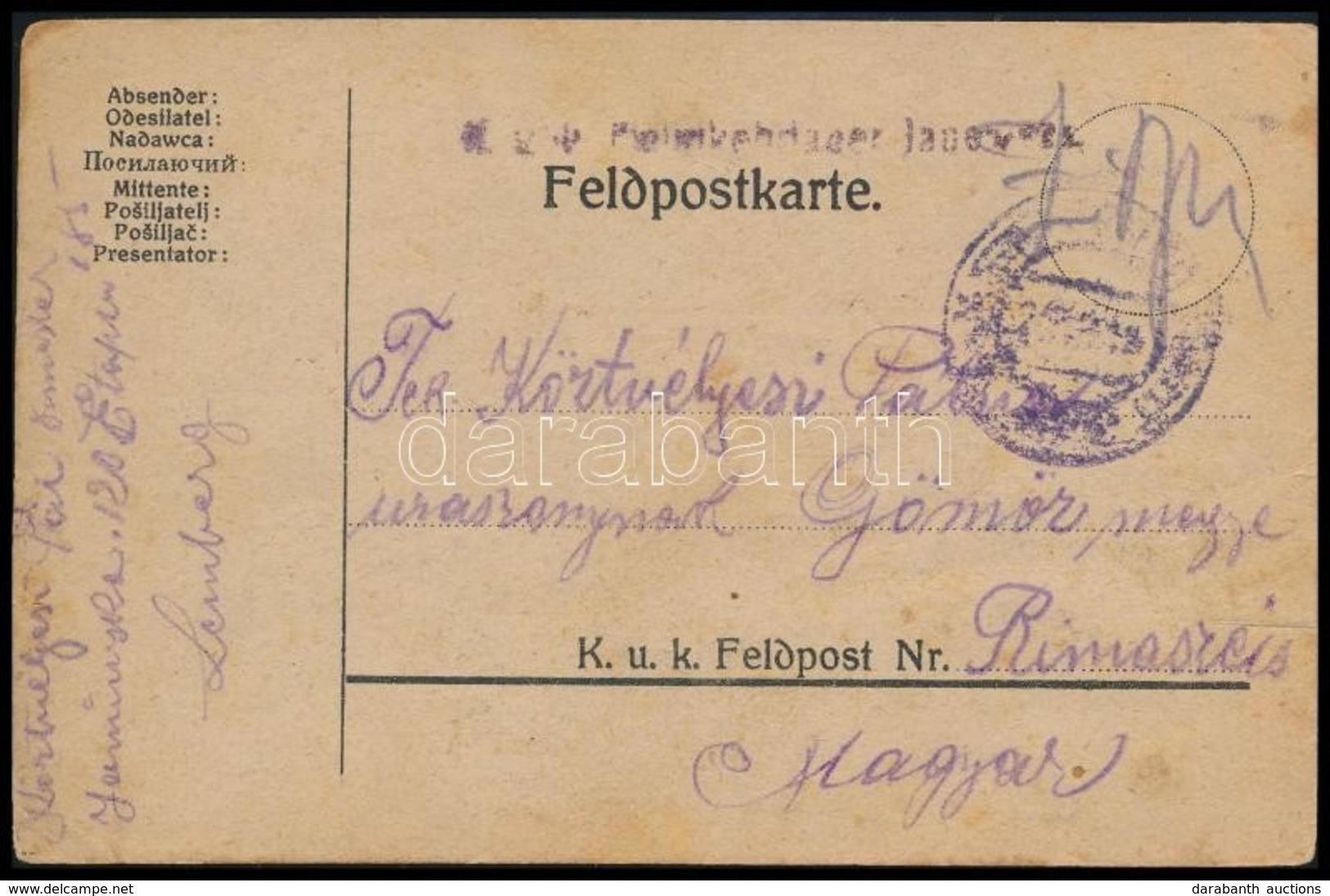1918 Tábori Lap Hazatérő Táborból, Lembergből - Altri & Non Classificati