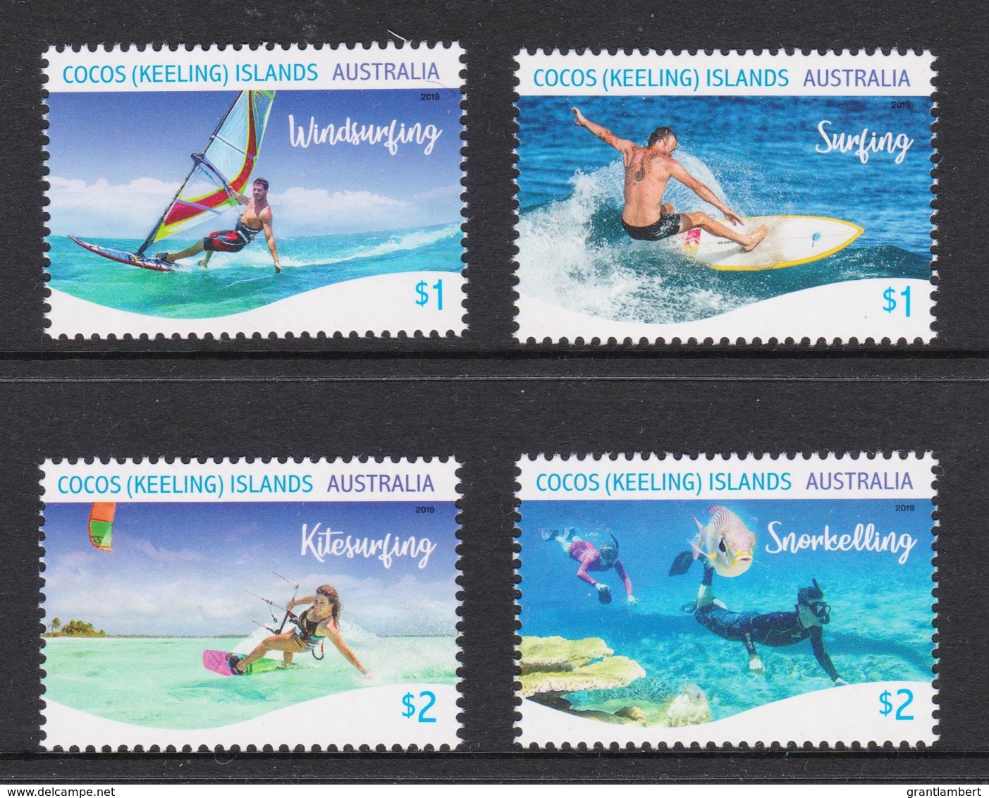 Cocos Islands 2019 Water Sports Set Of 4 MNH - Cocos (Keeling) Islands