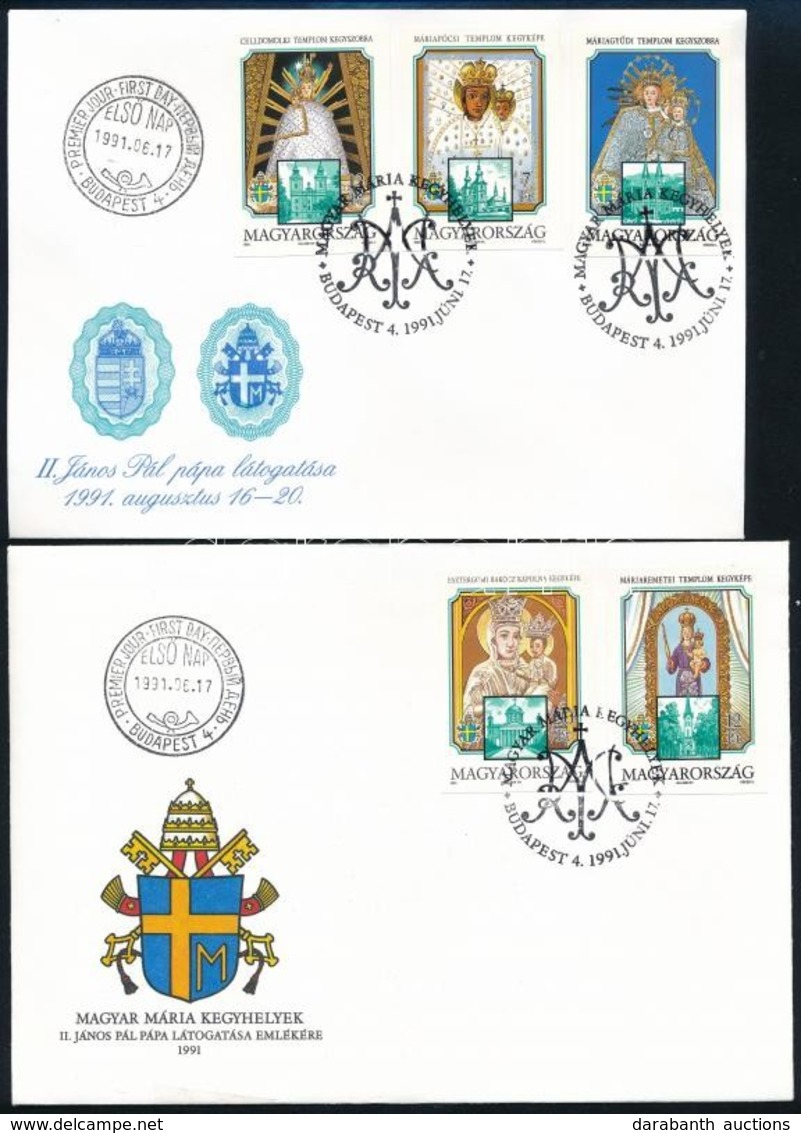 1991 Magyarországi Mária Kegyhelyek Vágott Sor 2 FDC-n (5.000) - Altri & Non Classificati