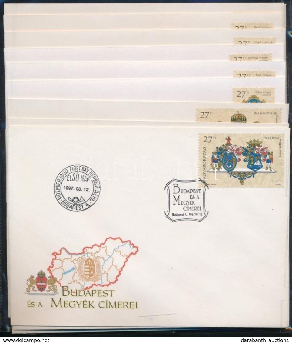 1997 Budapest és A Megyék Címerei  (I-II.) 20 Db FDC - Altri & Non Classificati