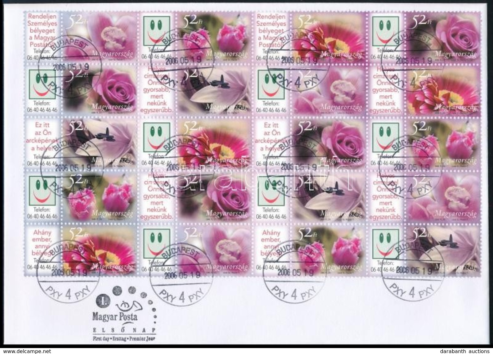 2006 Üdvözlettel Bélyegem (II.) Virágok 20 Db Szelvényes Bélyeg ívdarabban FDC-n (13.500) - Altri & Non Classificati