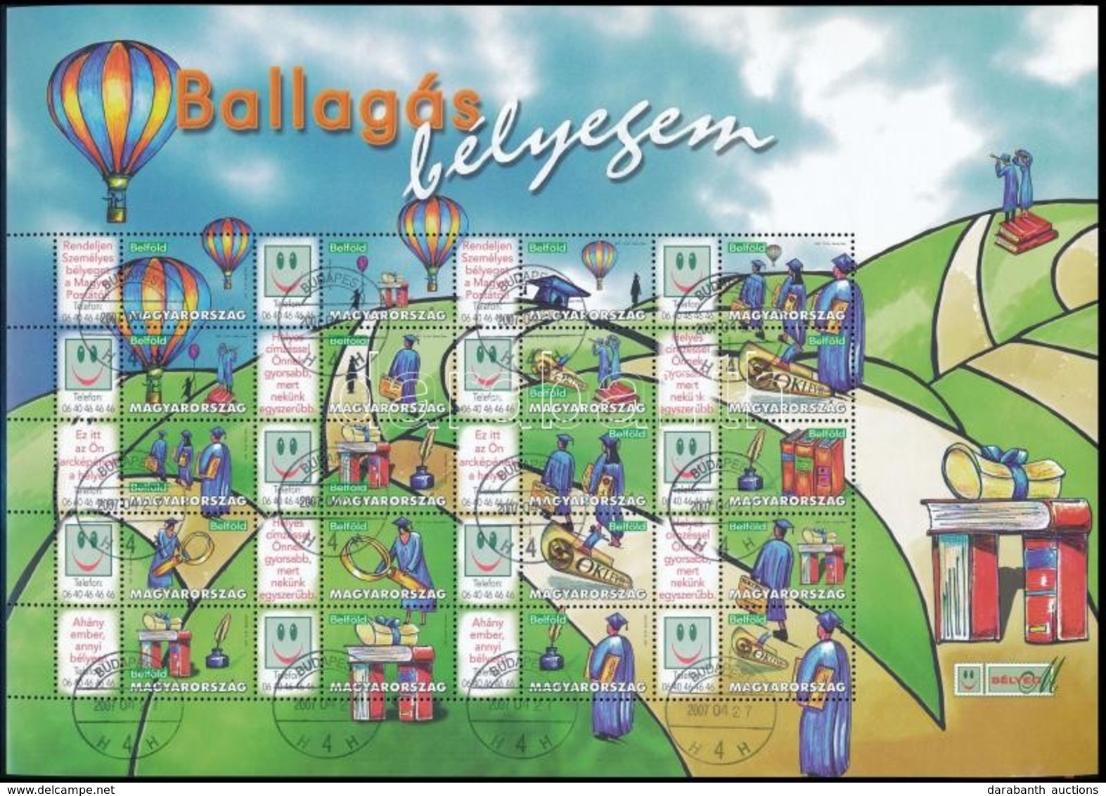 O 2007 Ballagási Bélyegem (IV.) - Hőlégballon Promóciós Teljes ív (7.000) - Sonstige & Ohne Zuordnung