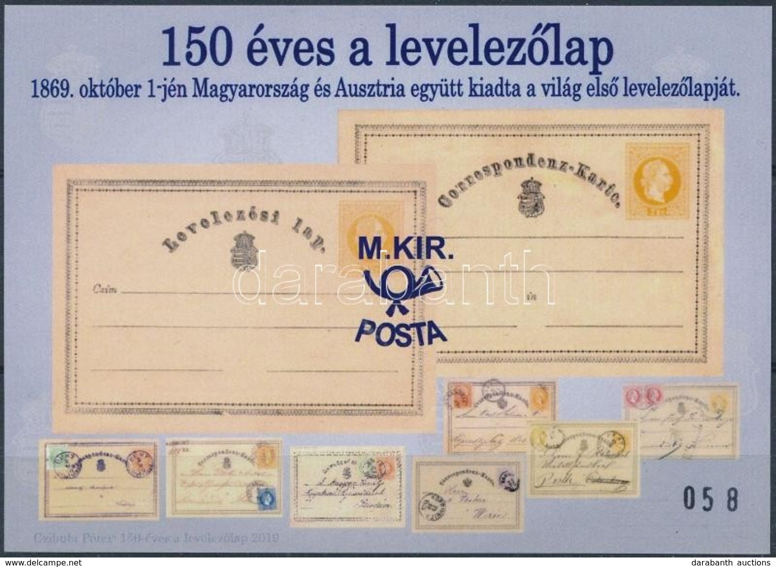 ** 2019 150 éves A Levelezőlap Emlékív - Altri & Non Classificati