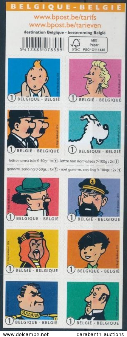 ** 2014 Tintin és Barátai öntapadós Bélyegfüzet Mi 4452-4461 - Sonstige & Ohne Zuordnung
