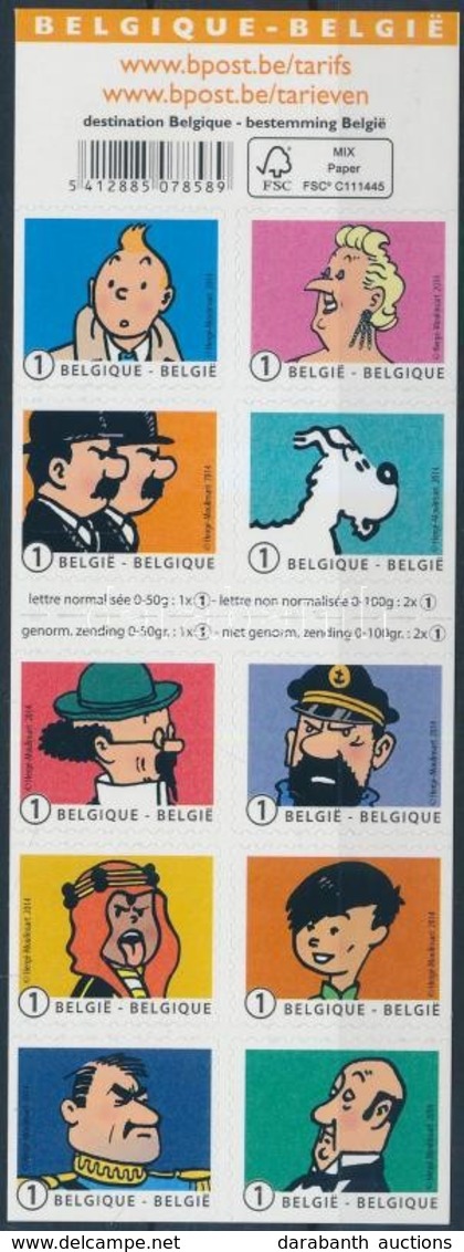 ** 2014 Tintin és Barátai öntapadós Bélyegfüzet Mi 4452-4461 - Altri & Non Classificati