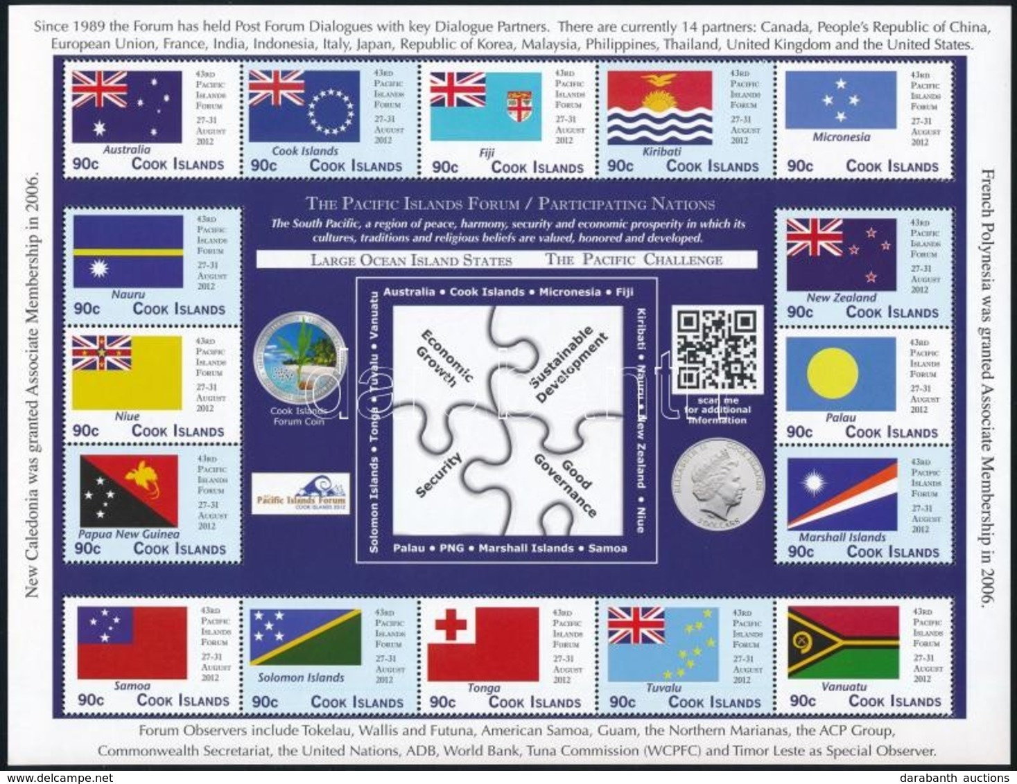 ** 2012 Csendes-óceáni Szigetek Konferenciája, Zászlók, 14 értékes + 16 értékes Kisív - Altri & Non Classificati