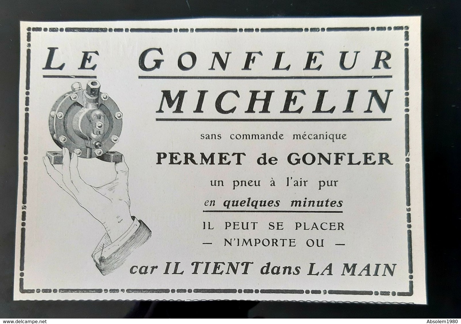 GONFLEUR MICHELIN SANS COMMANDE MECANIQUE GONFLAGE RAPIDE PNEU  AUTOMOBILE VOITURE ADVERTISING CAR TYRE PUB AUTO - Advertising