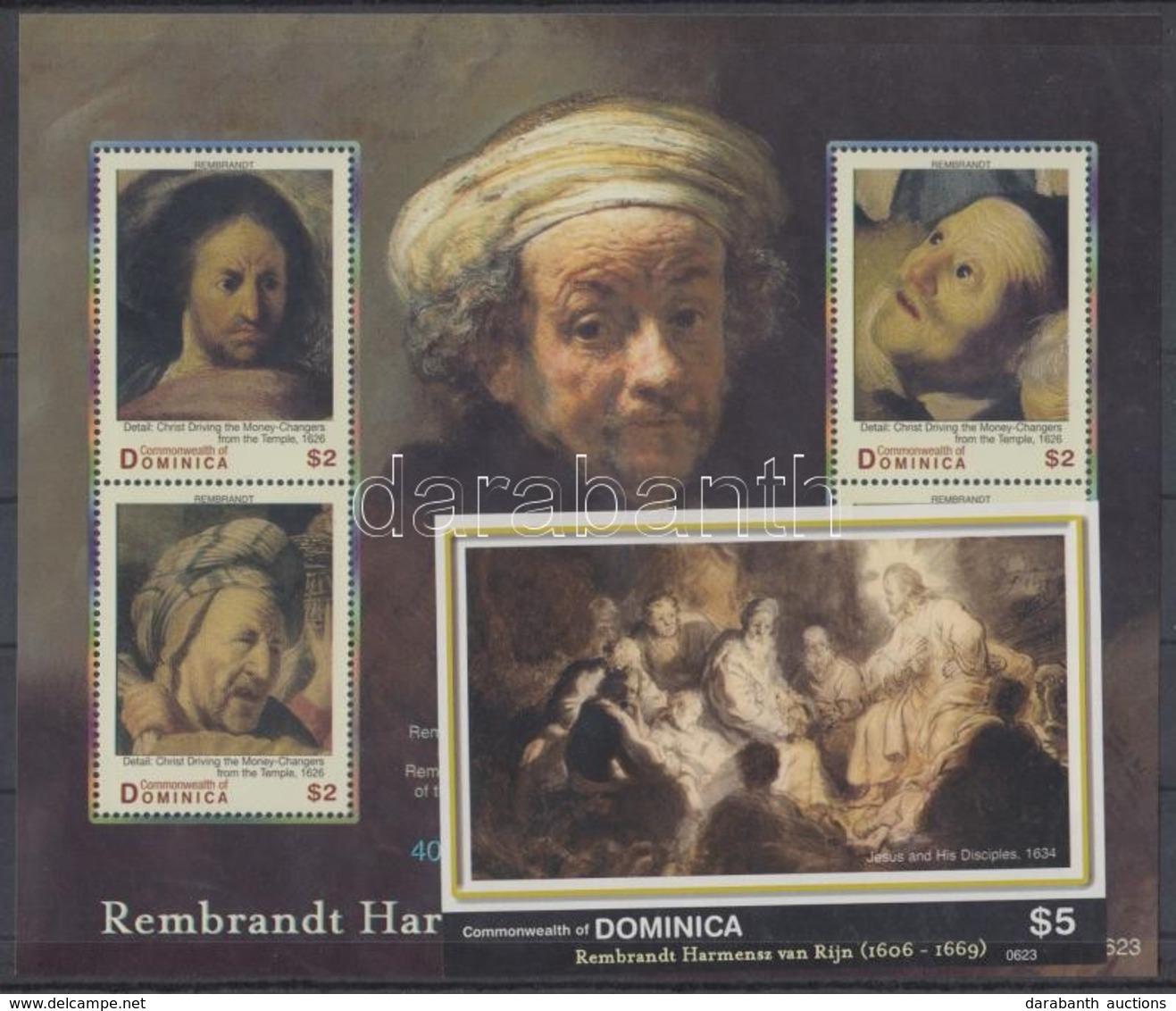 ** 2007 400 éve Született Rembrandt Kisív Mi 3798-3801 + Vágott Blokk Mi 524 - Altri & Non Classificati