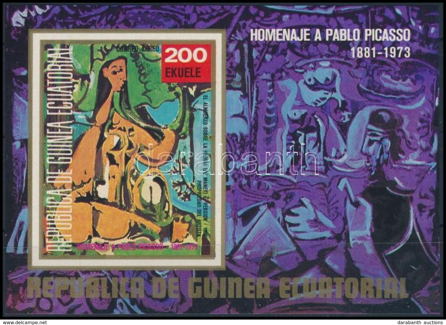 ** 1973 Picasso, Festmények Vágott Blokk,
Picasso, Paintings Imperforated Block
Mi 92 - Altri & Non Classificati