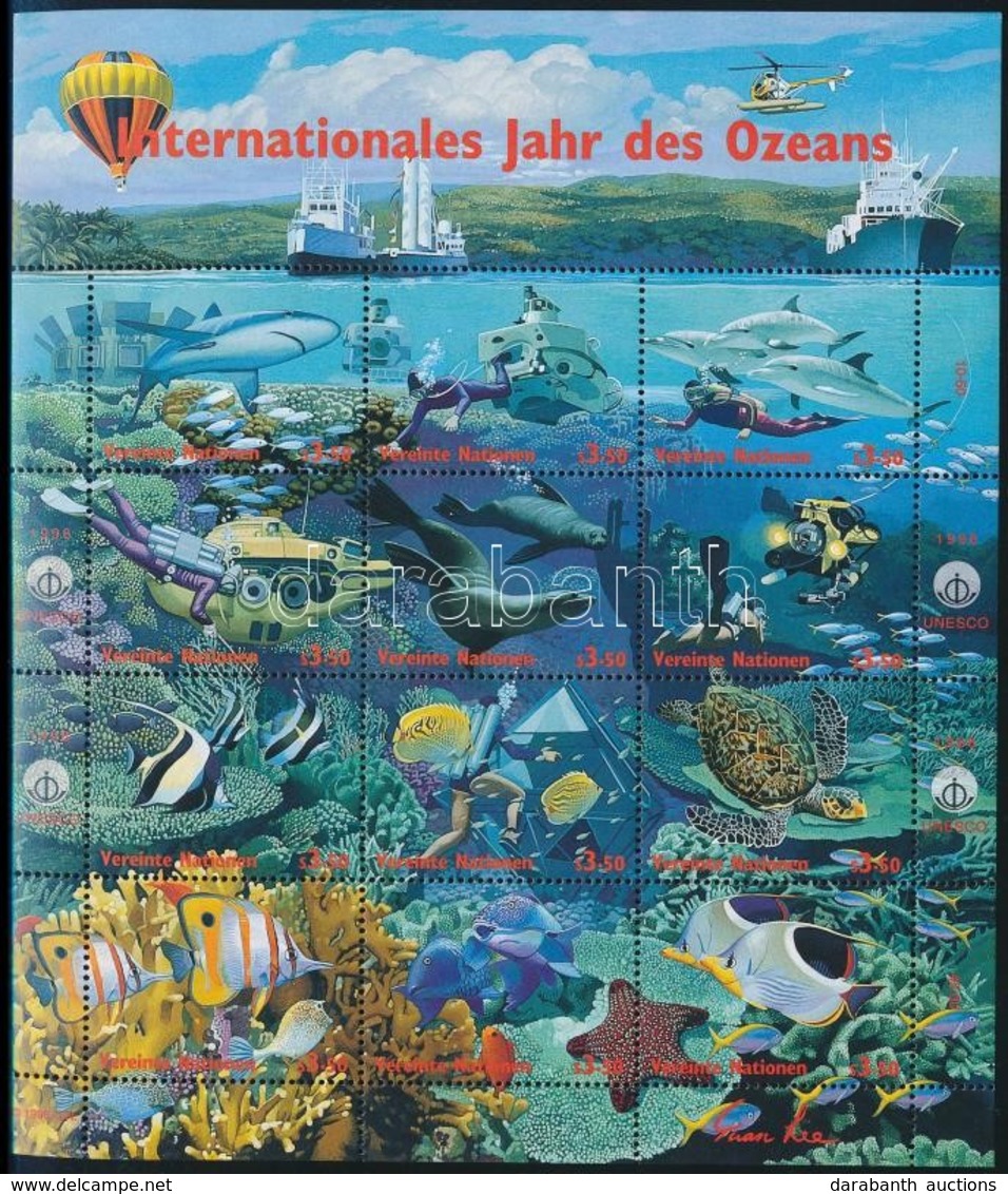 ** 1998 Az óceán Nemzetközi éve Kisív,
International Year Of The Ocean Minisheet
Mi 252-263 - Altri & Non Classificati