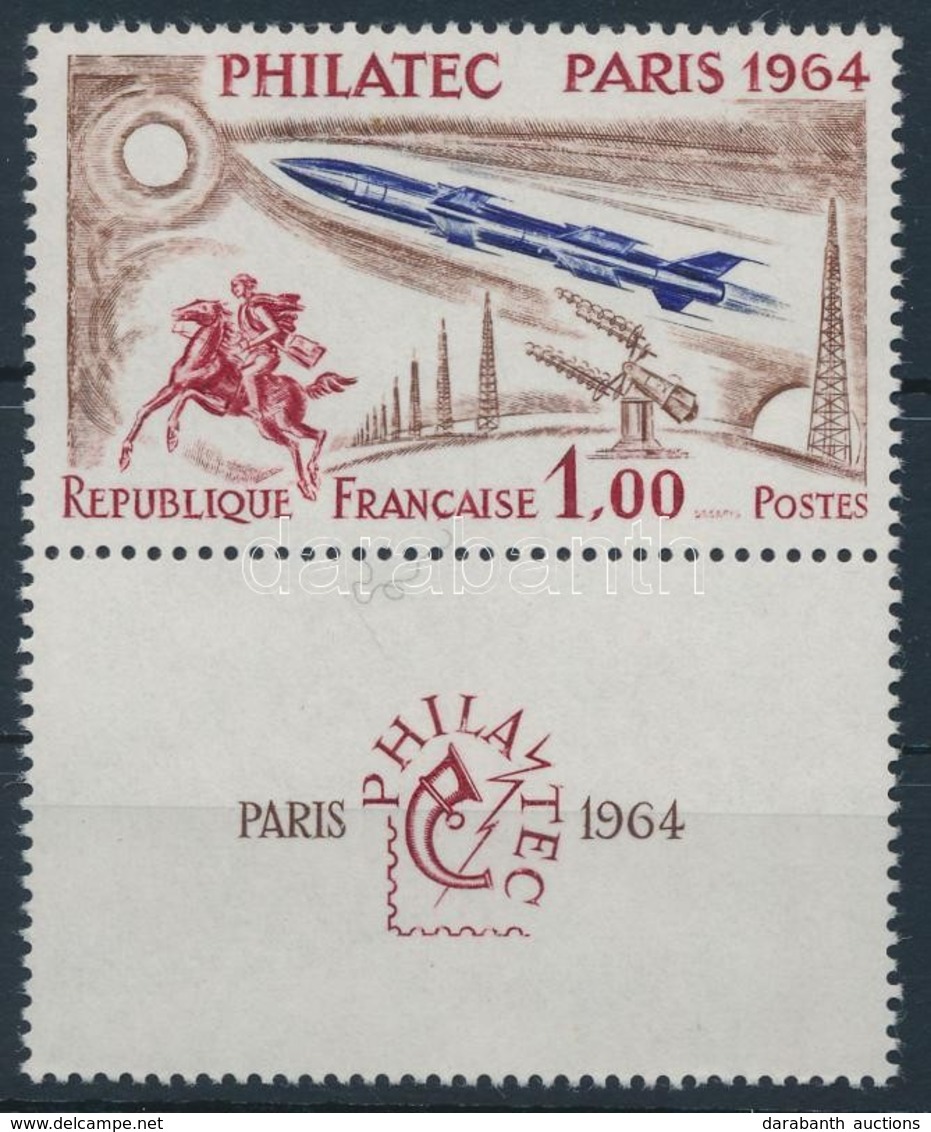 ** 1964 'Philatec' Kiállítás, Párizs (III) Szelvényes Bélyeg,
'Philatec' Exhibition, Paris (III). Stamp With Coupon
Mi 1 - Other & Unclassified