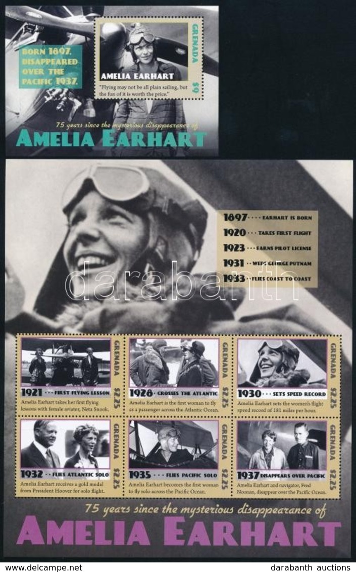 ** 2012 Amelia Earhart Az Első Női Pilóta Eltűnésének 75. évfordulója Kisív + Blokk - Altri & Non Classificati