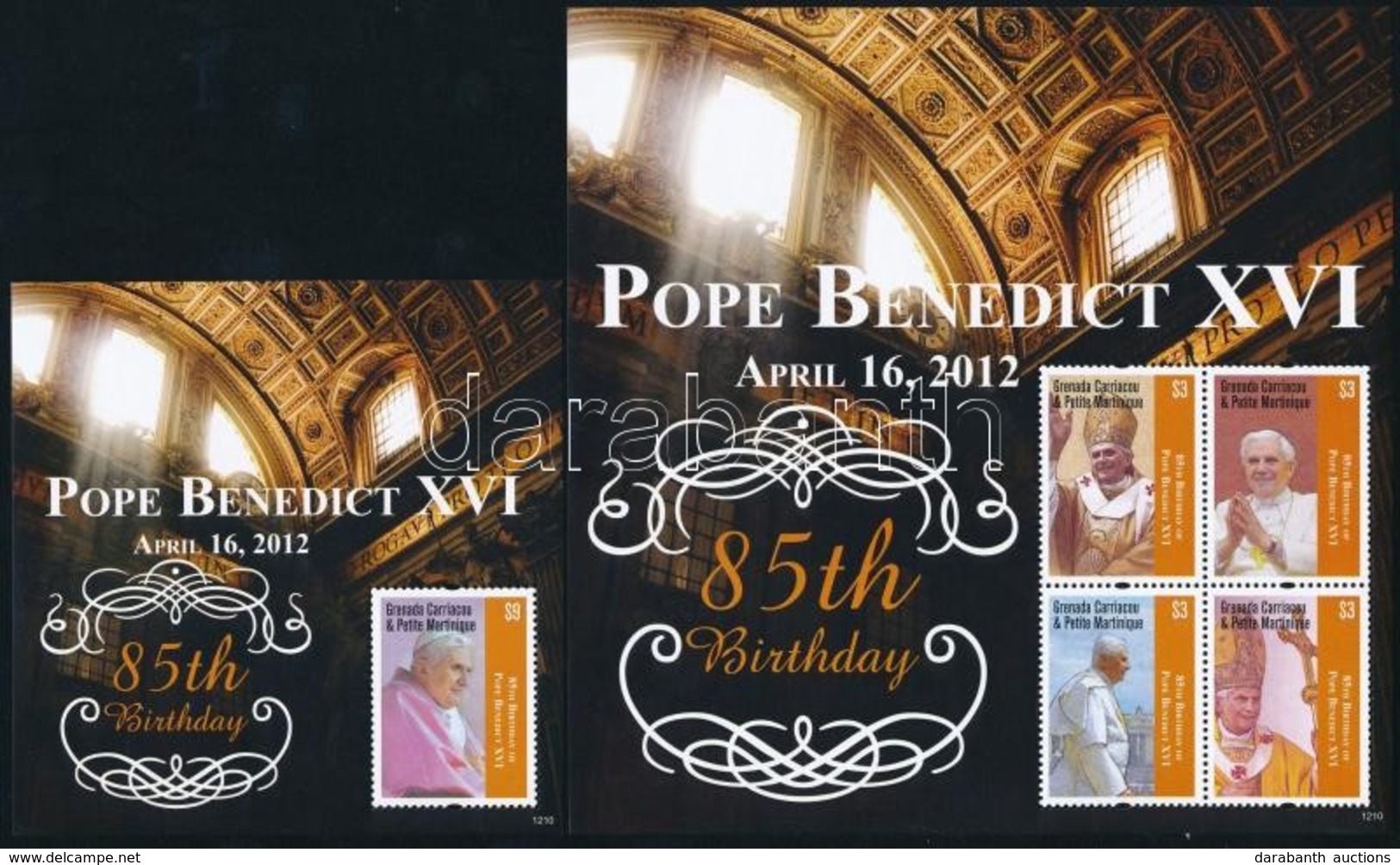 ** 2012 XVI Benedek Pápa 85. Születésnapja Kisív Mi 4757-4760 + Blokk Mi 659 - Altri & Non Classificati
