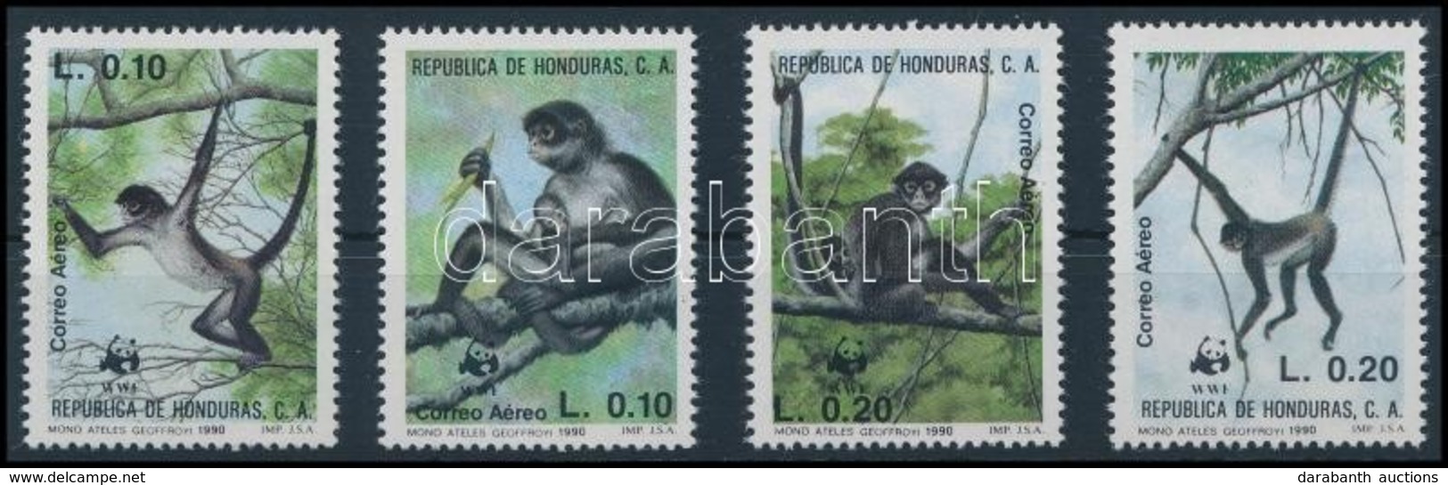 ** 1990 WWF Majmok Sor,
WWF Monkies Set
Mi 1084-1087 - Altri & Non Classificati