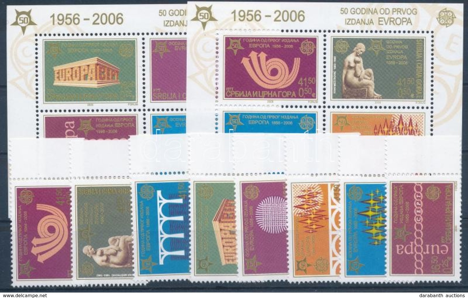 ** 2005 50 éves Az Europa CEPT ívszéli Sor Mi 3257-3264 + Blokk 59-60 - Altri & Non Classificati