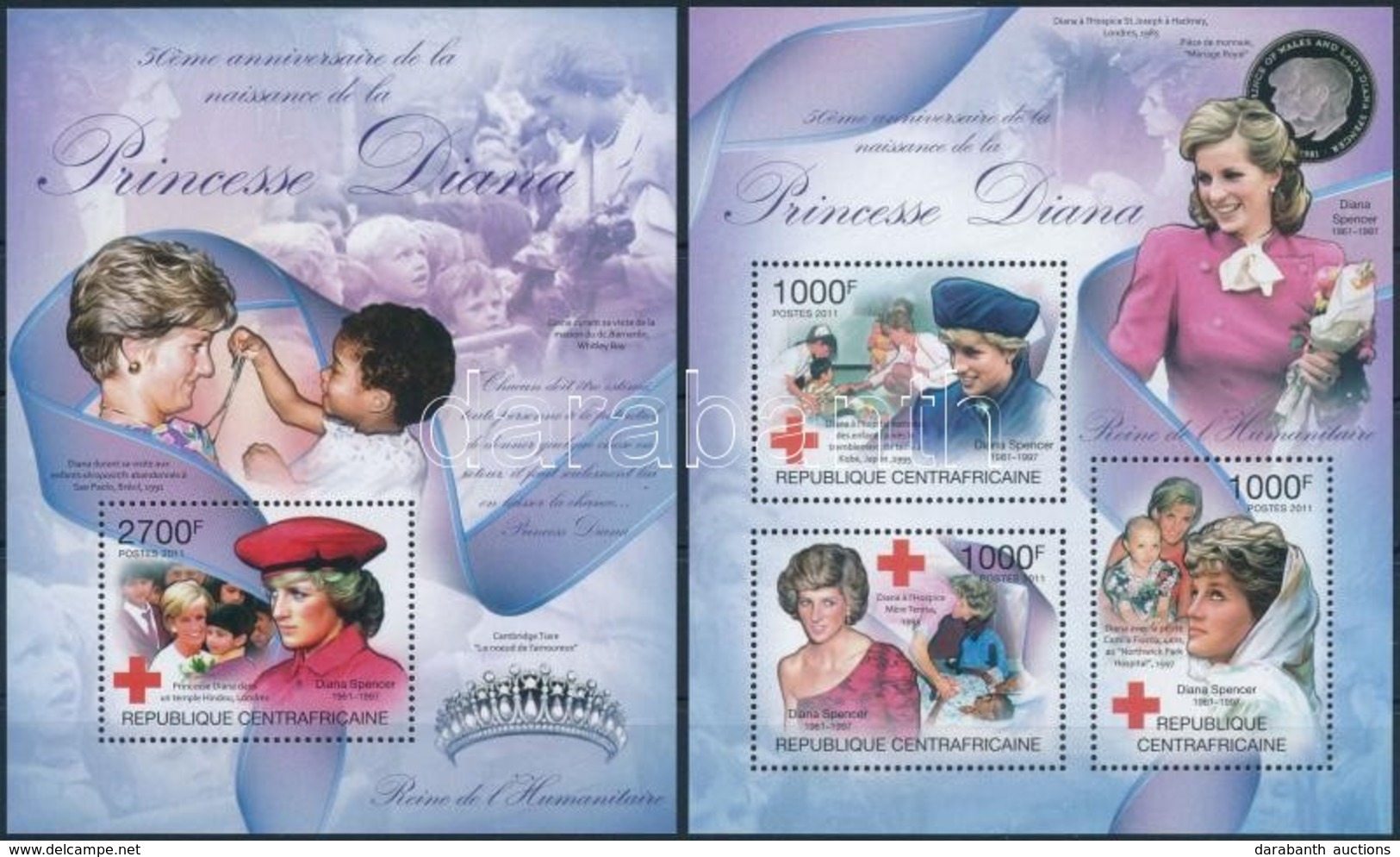 ** 2011 Diana Hercegnő Születésének 50. évfordulója Kisív Mi 3100-3102 + Blokk 733 - Altri & Non Classificati