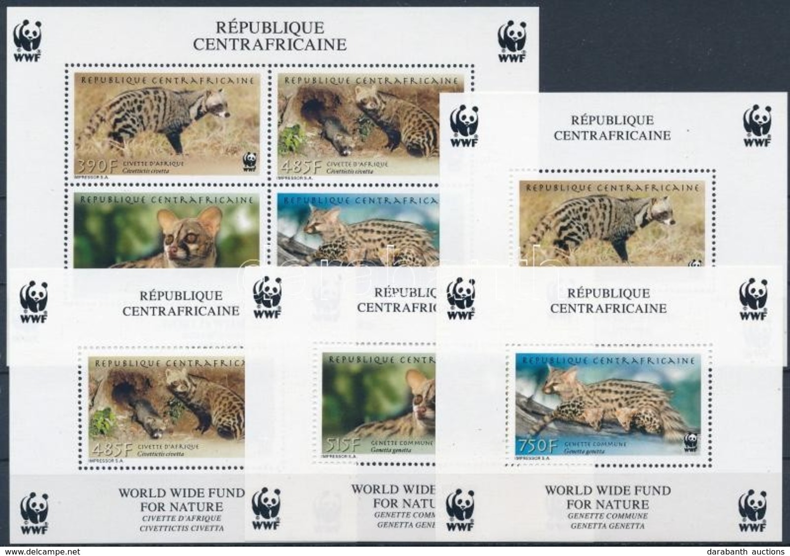 ** 2007 WWF: Vadmacska Félék Blokksor Mi  Blokk 693-697A - Altri & Non Classificati