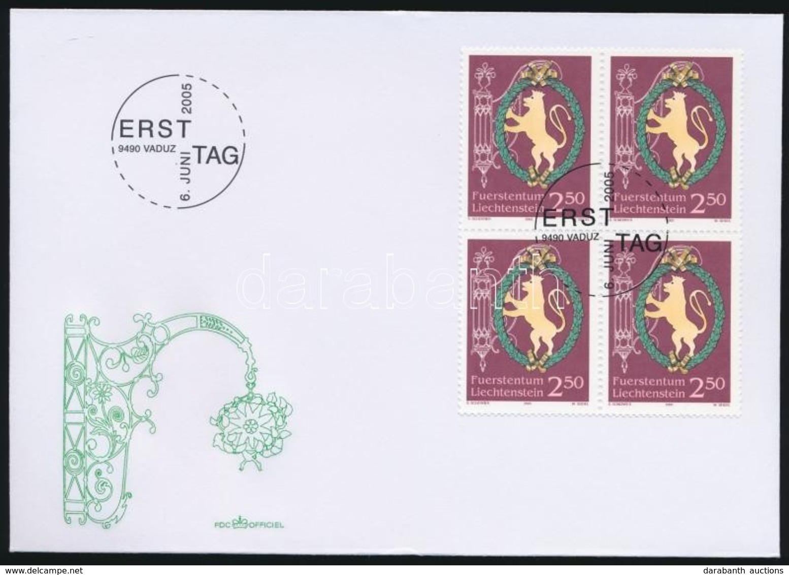 2005 Panzió Címerek Négyestömb Mi 1379 FDC-n - Altri & Non Classificati