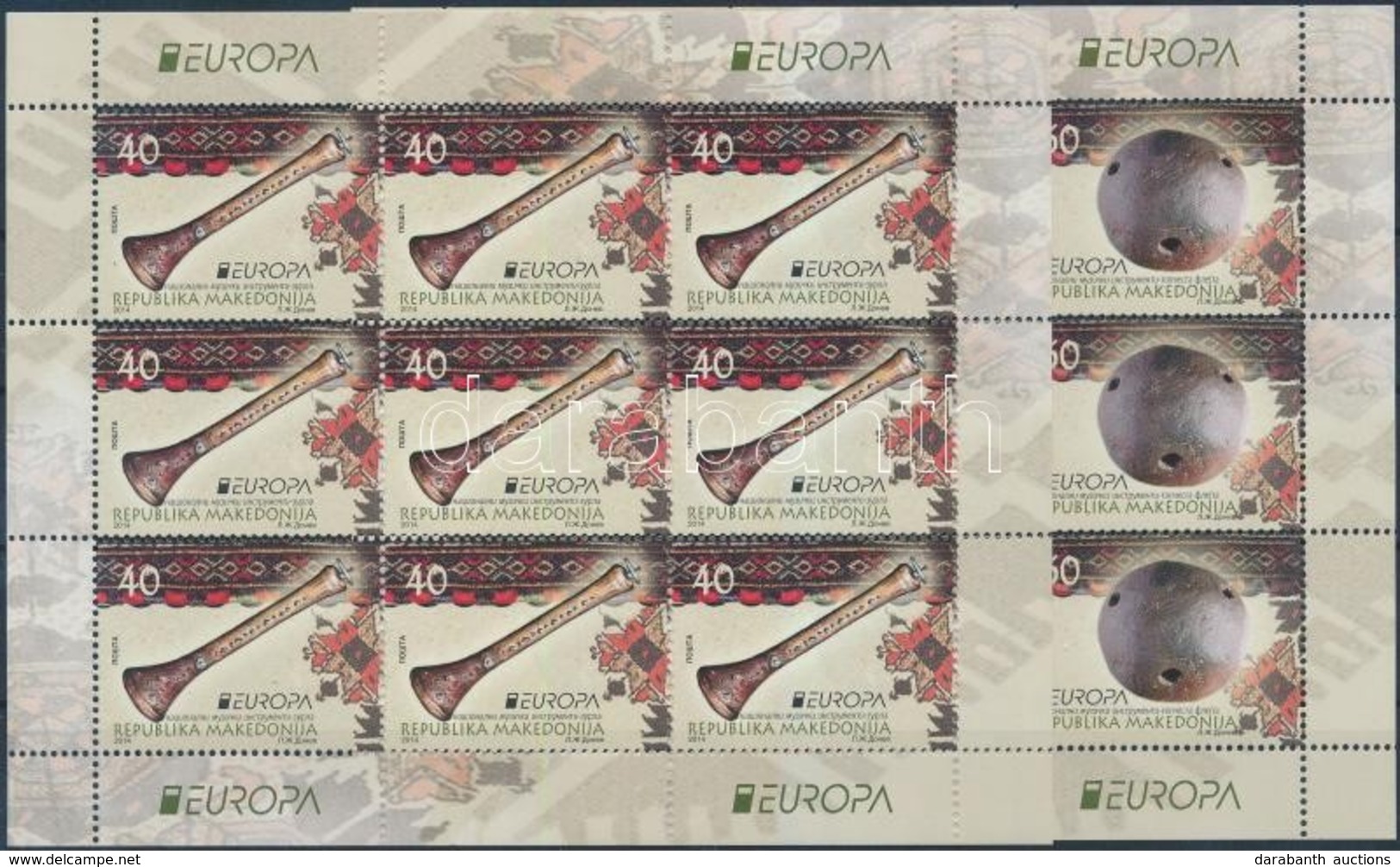 ** 2014 Europa CEPT Hangszerek Kisívpár Mi 694-695 - Altri & Non Classificati