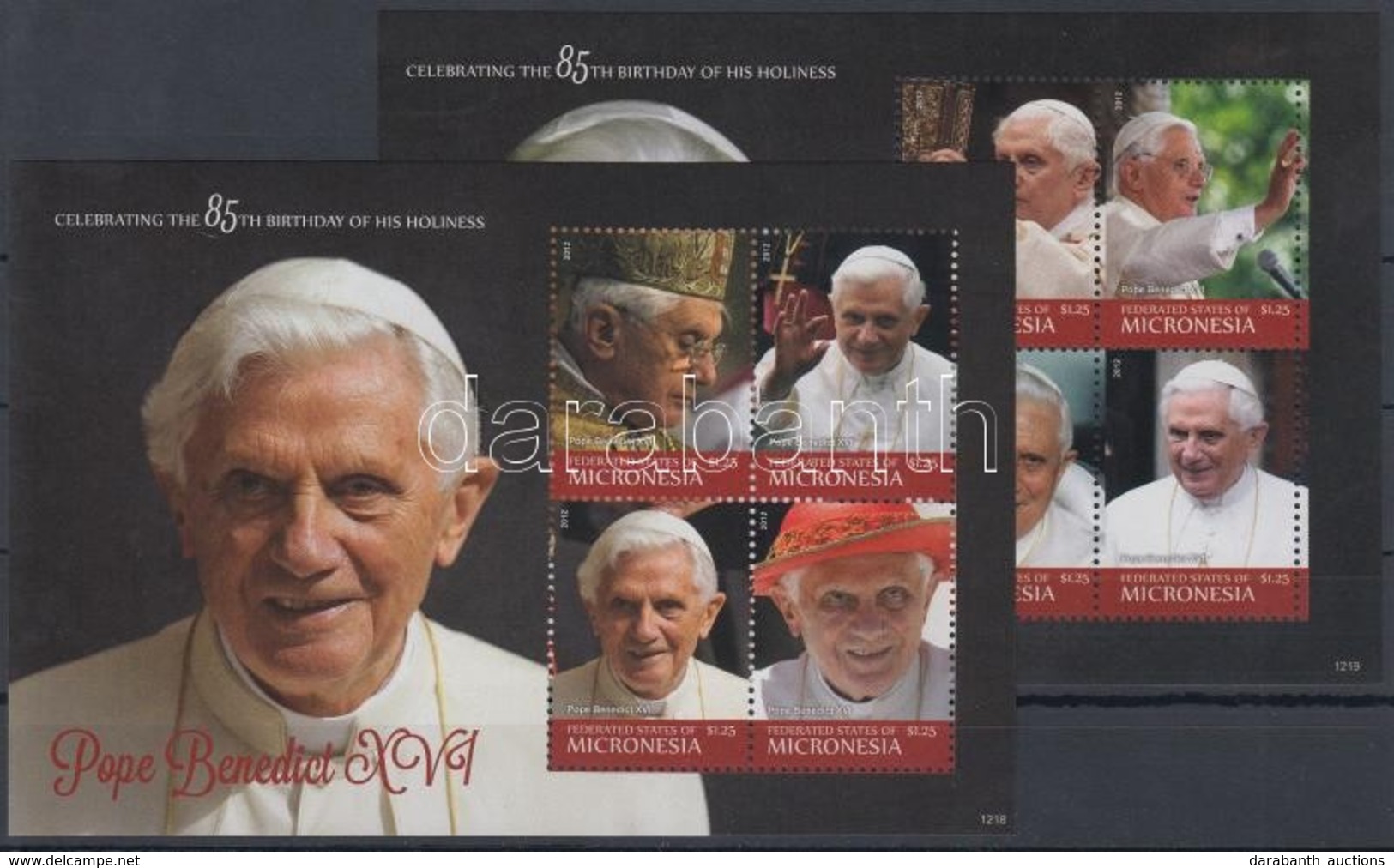 ** 2012 XVI Benedek Pápa 85. Születésnapja Blokkpár - Altri & Non Classificati