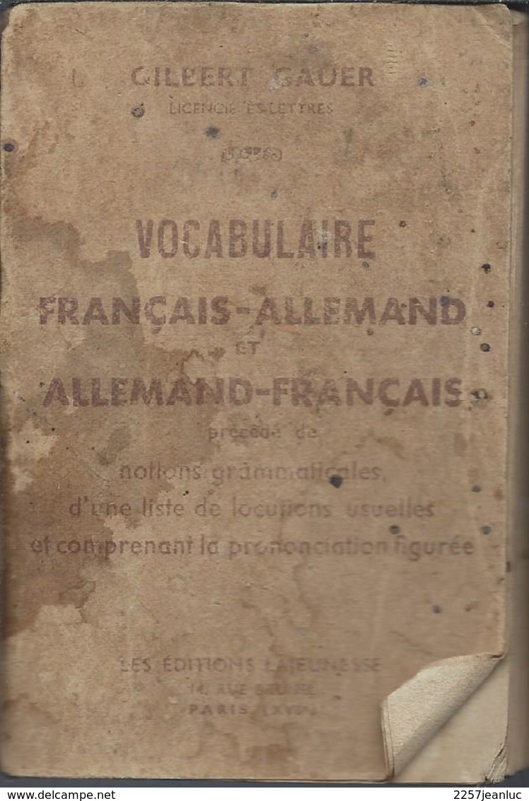 Gilbert Gauer - Vocabulaire Français Allemand Et Allemand Français - Dictionaries