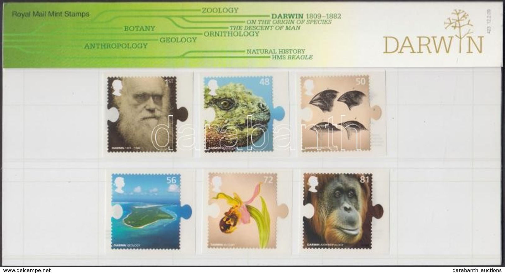 ** 2009 Charles Darwin 200. Születésnapja Sor öntapadós Bélyegekkel Mi 2707-2712 + Blokk 49 Díszcsomagolásban - Altri & Non Classificati