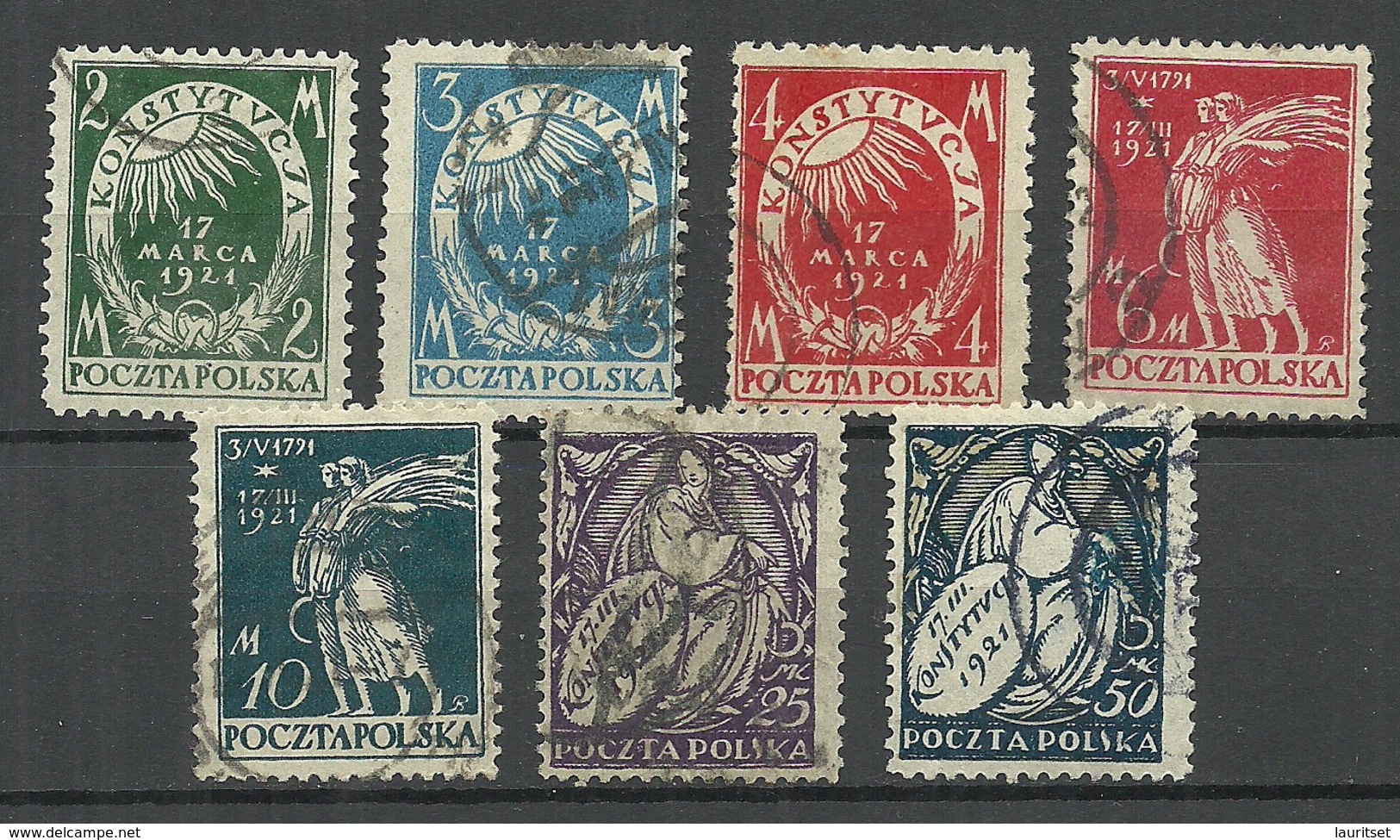 POLEN Poland 1921 Michel 164 - 170 O - Used Stamps