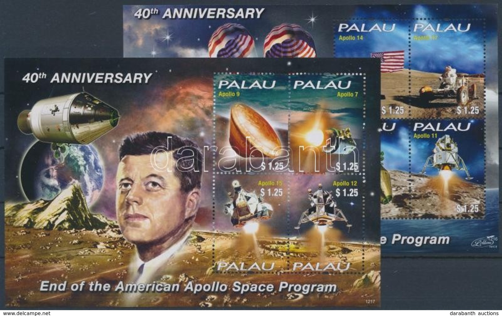** 2012 40 éve ért Végett Az Amerikai Apolló űrprogram 2 Kisív Mi 3223-3230 - Altri & Non Classificati