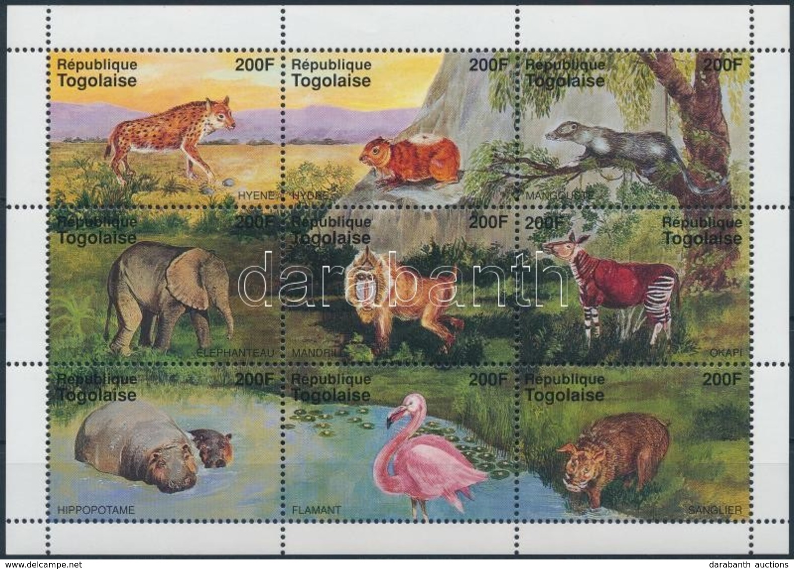 ** 1996 Állatok Kisív,
Animals Mini Sheet
Mi 2441-2449 - Altri & Non Classificati