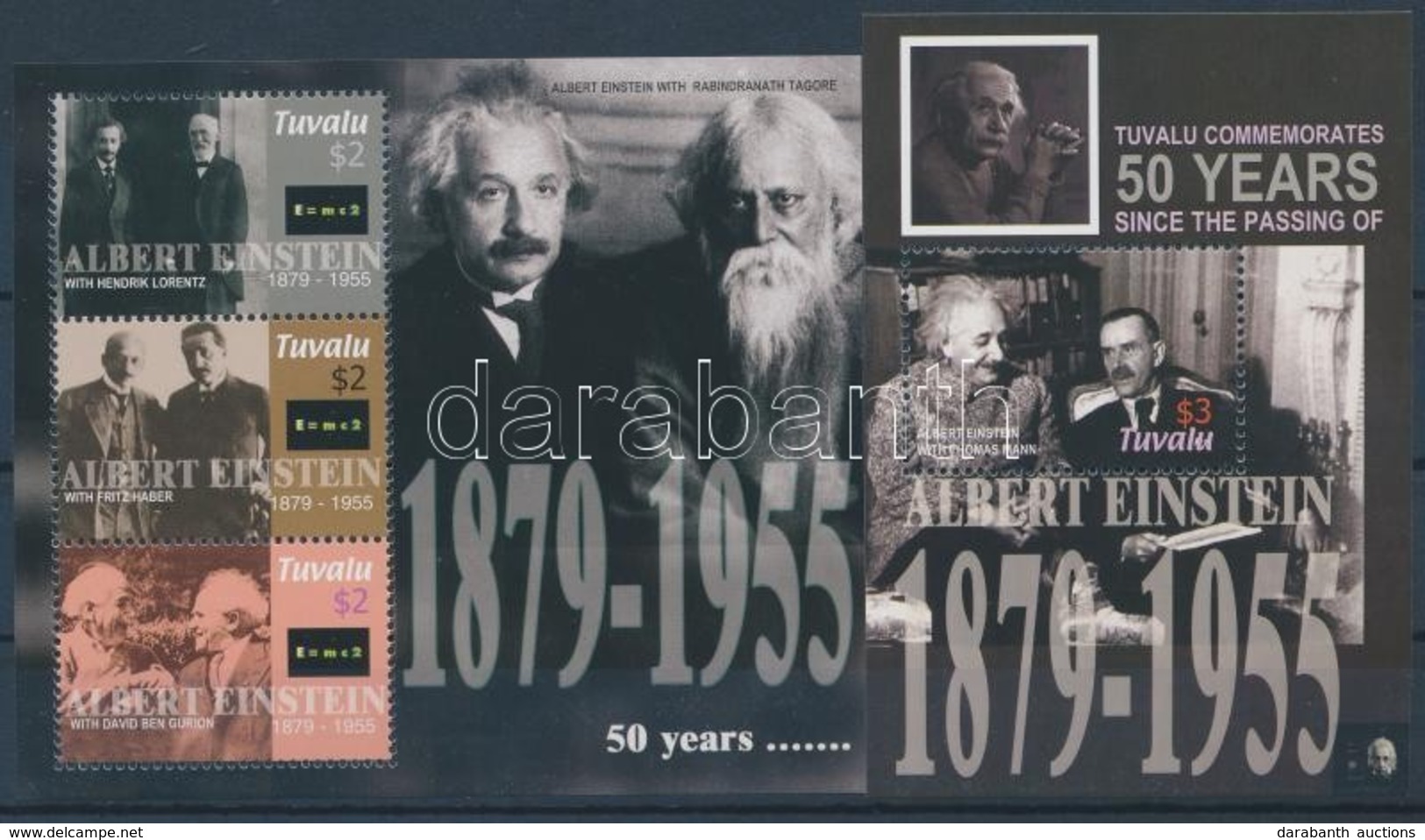 ** 2005 Albert Einstein Kisív + Blokk Mi 1233-1235 + 128 - Altri & Non Classificati