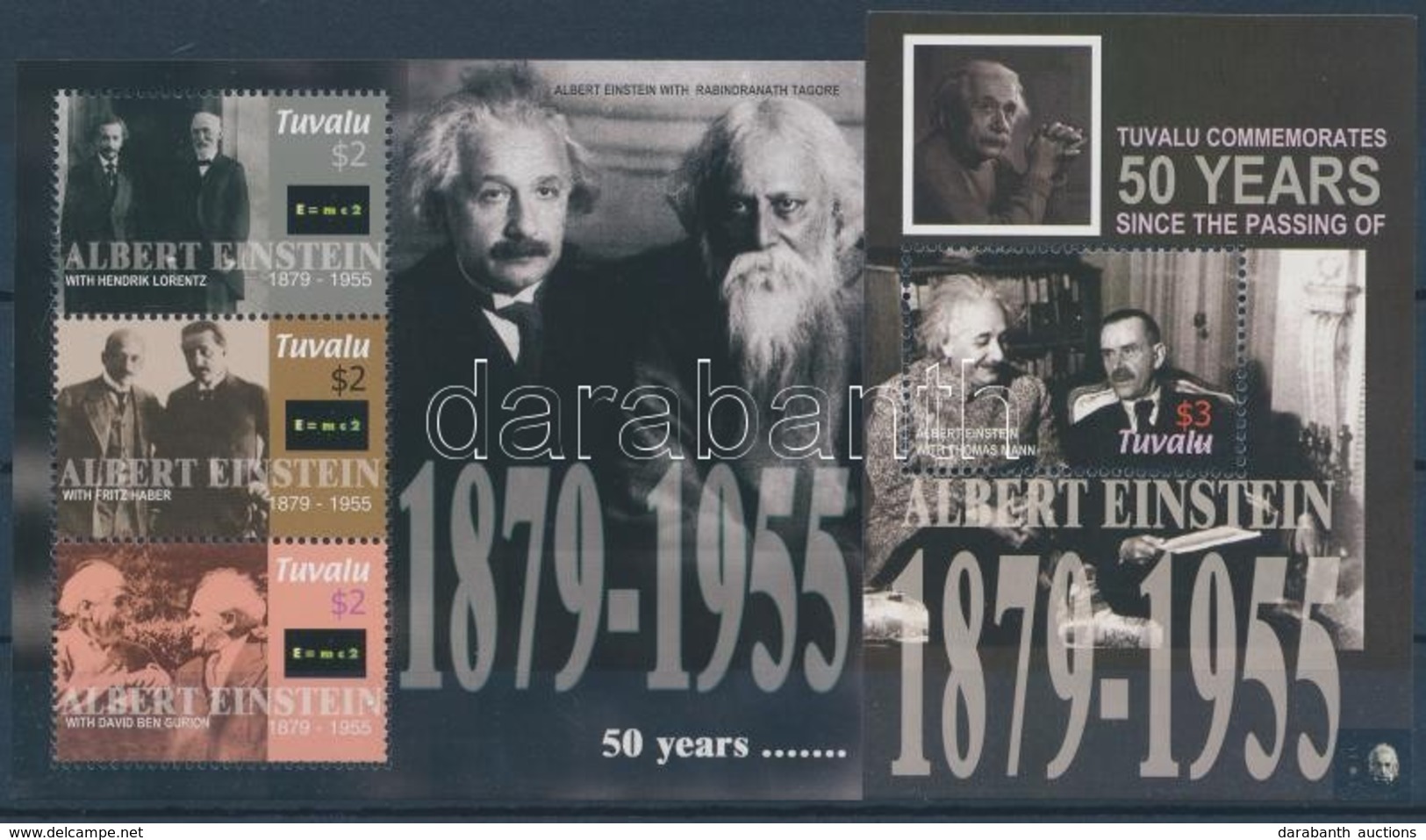 ** 2005 Albert Einstein Kisív + Blokk Mi 1233-1235 + 128 - Altri & Non Classificati