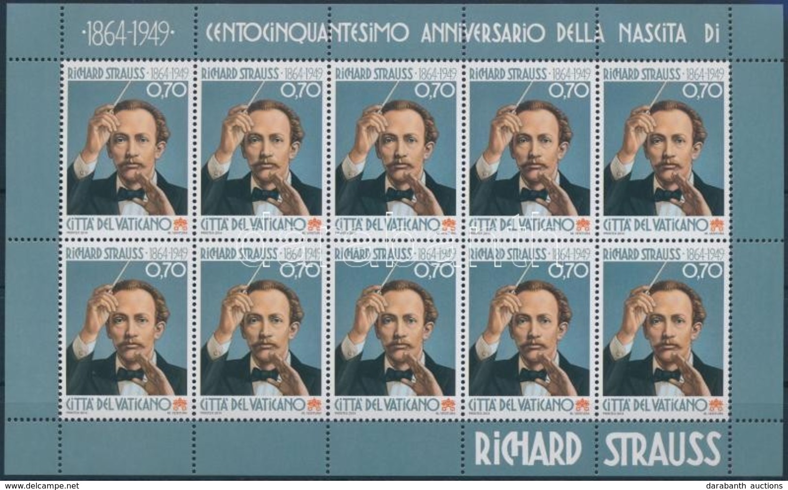 ** 2014 Richard Strauss Születésének 150. évfordulója Kisív Mi 1815 - Sonstige & Ohne Zuordnung