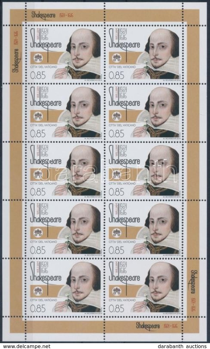 ** 2014 Shakespeare Születésének 450. évfordulója Kisív Mi 1823 - Andere & Zonder Classificatie