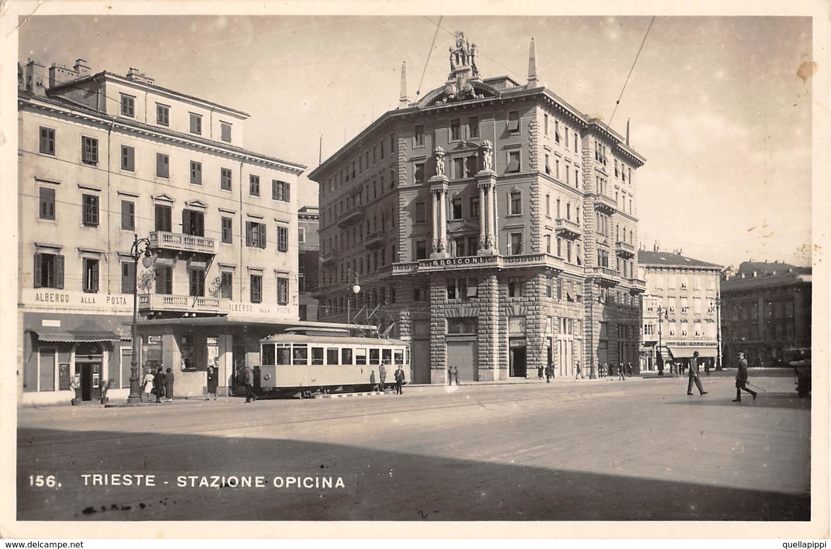 D9330 "TRIESTE - STAZIONE OPICINA "ANIMATA ,TRAMWAY ,ALBERGO DELLA POSTA. CART SPED 1944 - Trieste