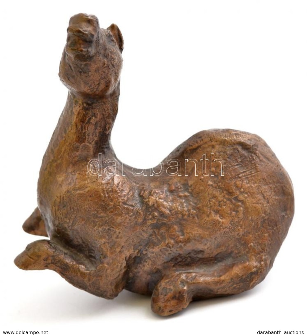 Jelzés Nélkül: Fekvő Ló. Bronz, M: 14,5 Cm - Altri & Non Classificati